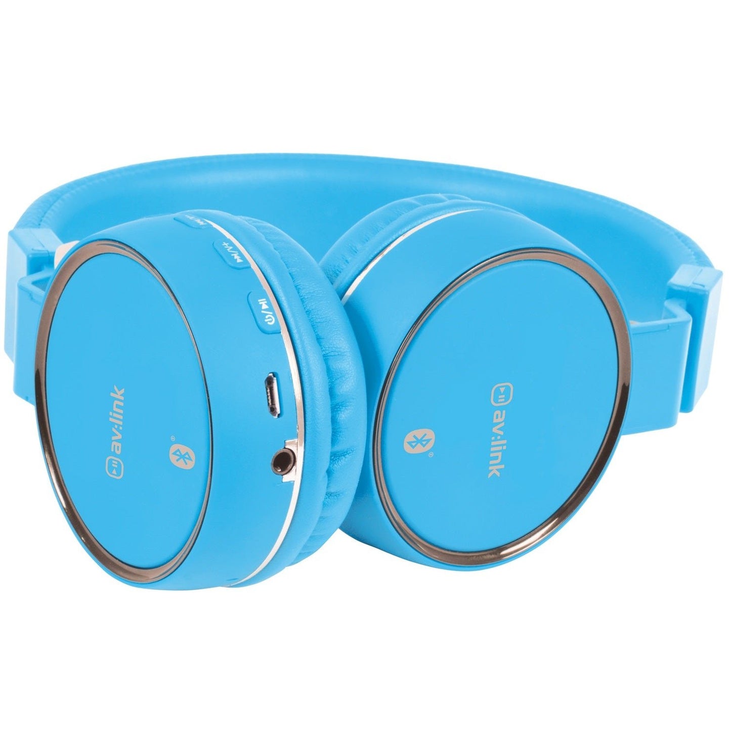 Bluetooth Headphones RECHARGABLE WIRELESS Music SD Card Slot BLUE