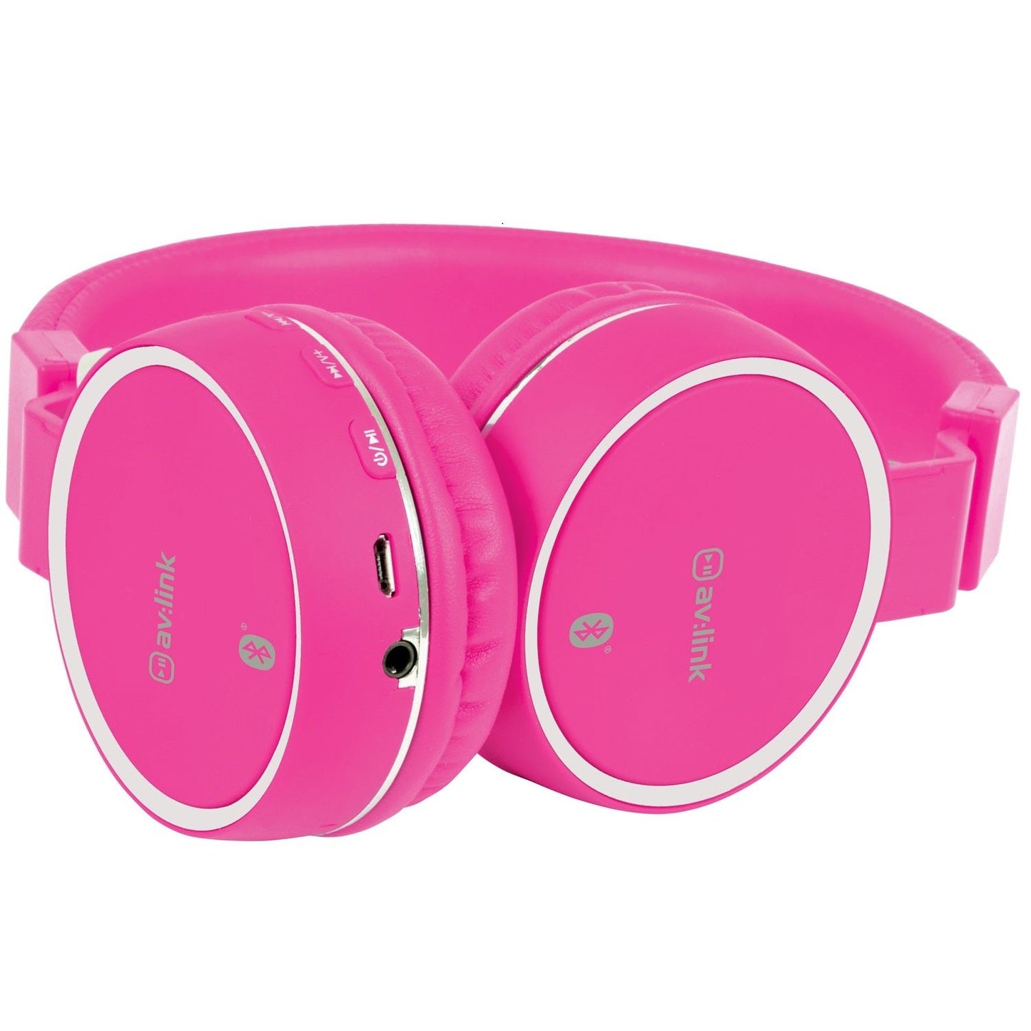 Bluetooth Headphones RECHARGABLE WIRELESS Music SD Card Slot PINK