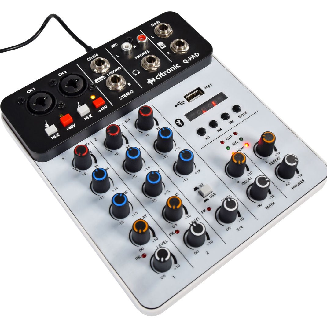 Mini Mixer USB Bluetooth Audio Interface - Citronic Q-PAD