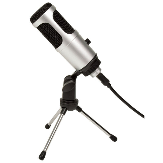 USB Microphone With Stand & Cable +Vol Control - Citronic CU-POD2