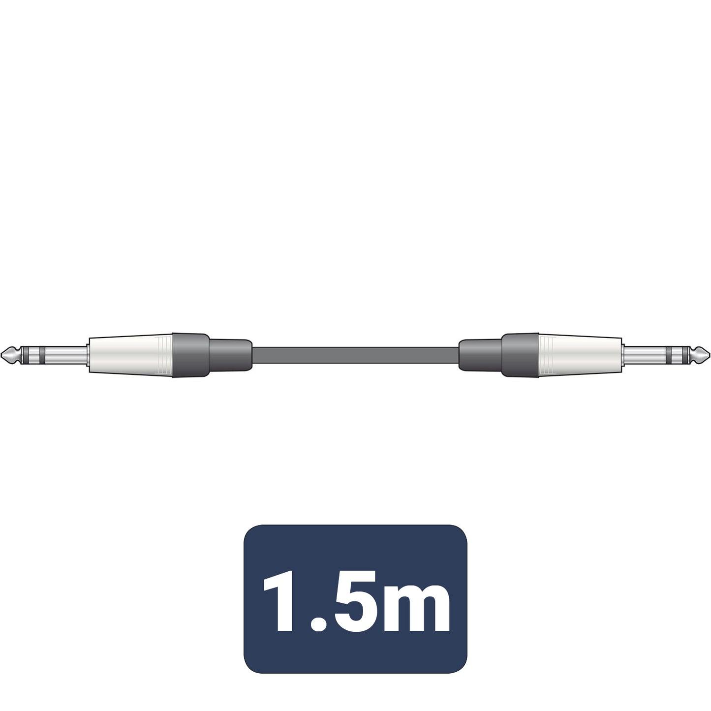 Shielded Audio Cable 6.3mm TRS Jack Plug - 6.3mm TRS Jack Plug
