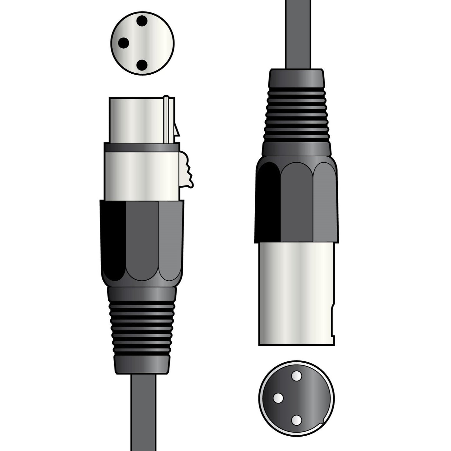 Microphone Lead XLR Female - XLR Male Cable 6 m