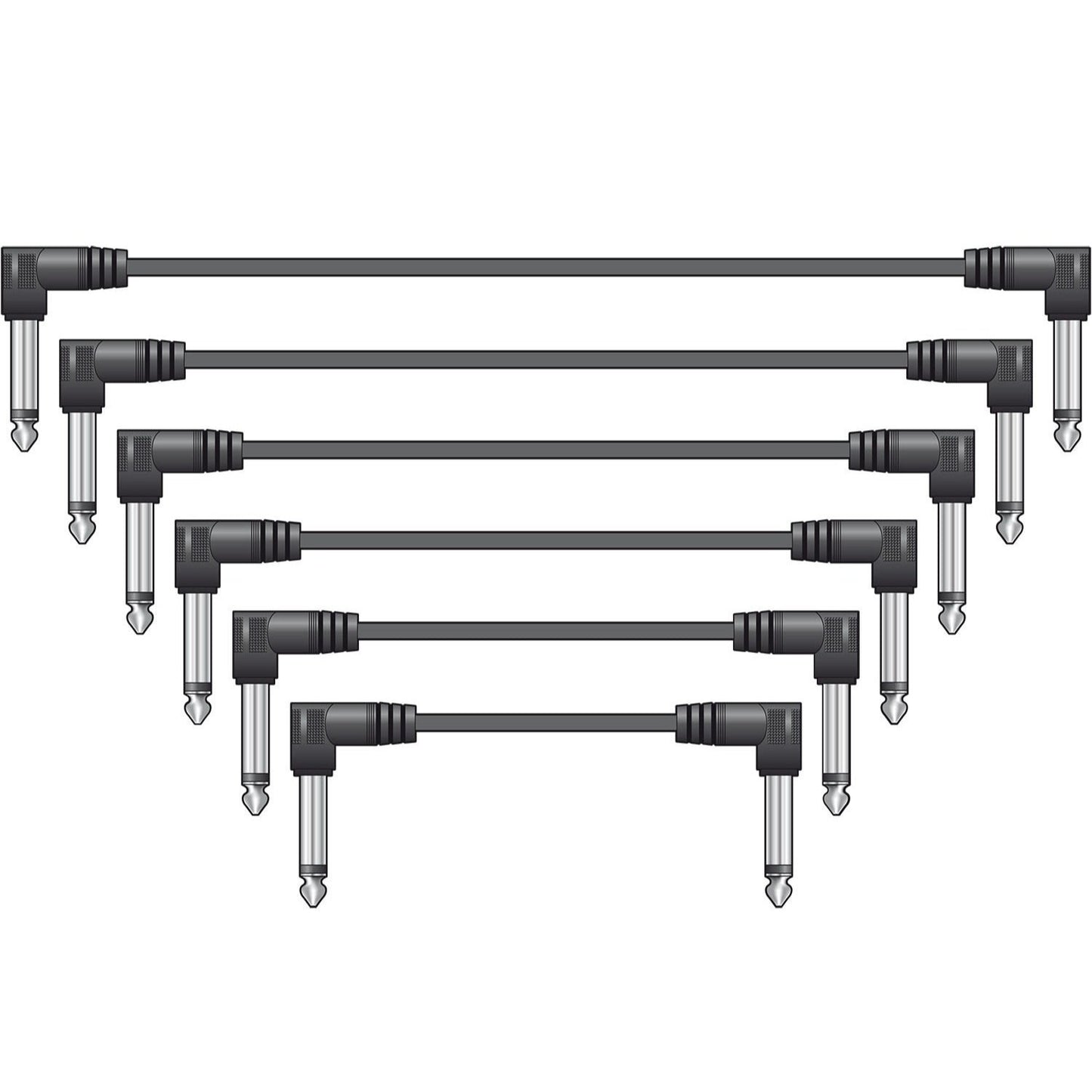 Patch Leads 6.3mm Mono Jack Plug - 6.3mm Mono Jack Plug PACK OF 6
