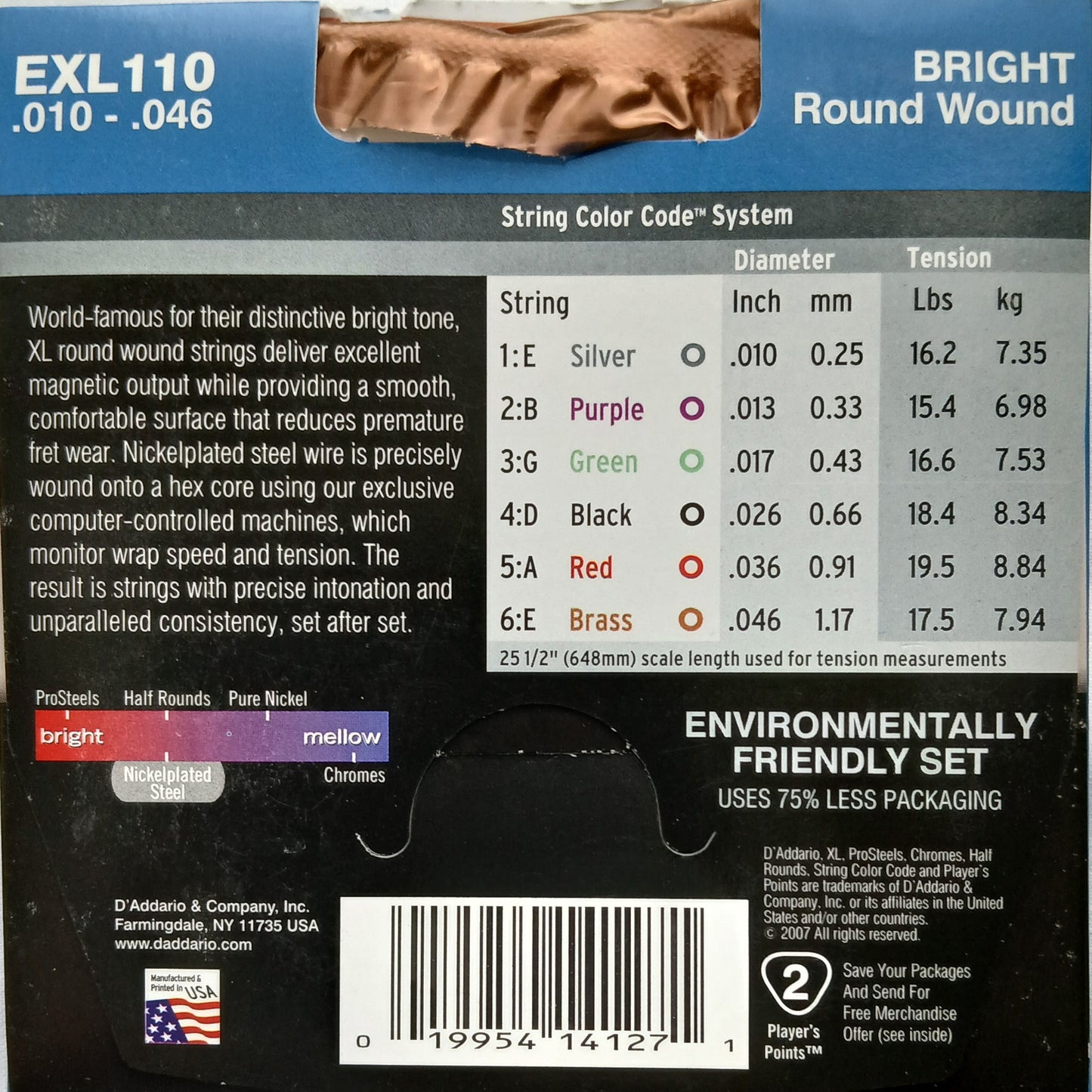 D'Addario Electric Guitar Strings Regular Light 10-46 - EXL110