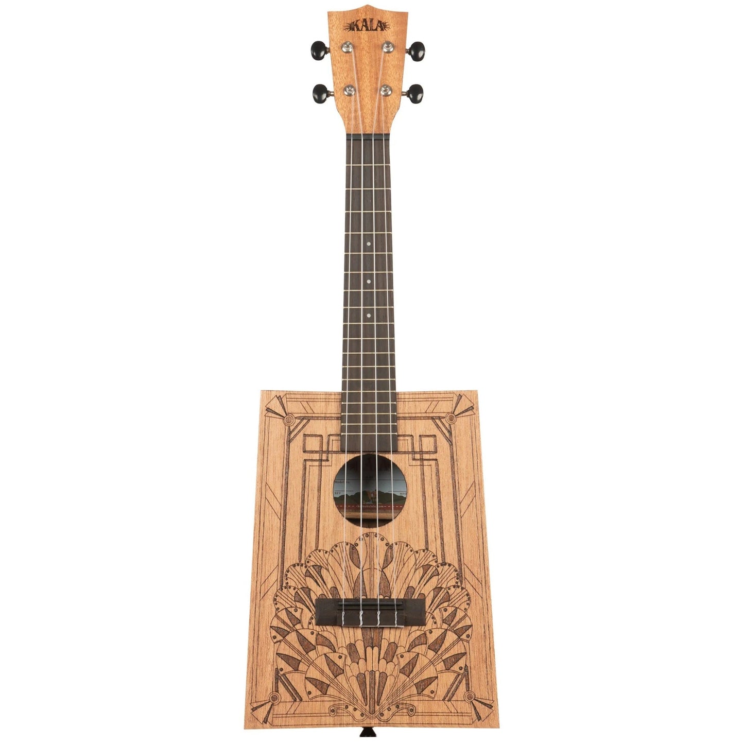 Kala Art Deco Cigar Box Concert Ukulele & Bag - KA-CB-DECO-C