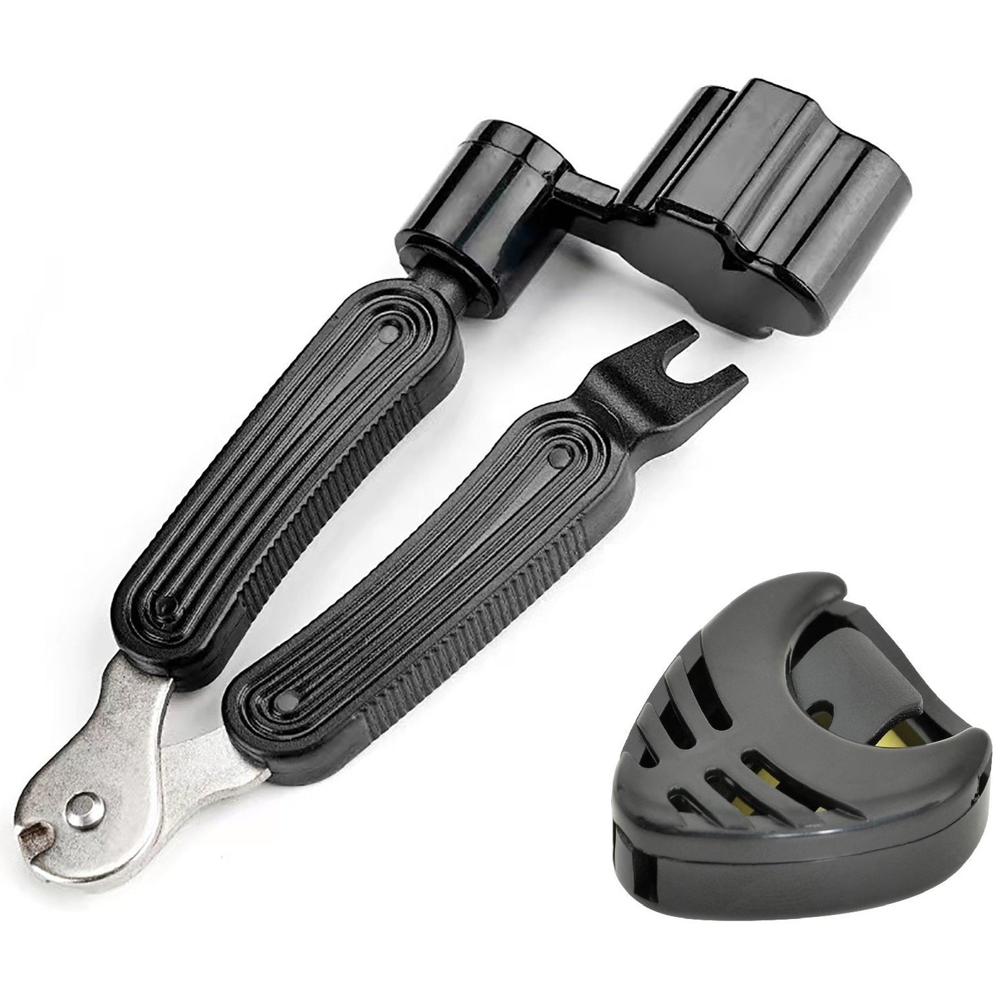 Guitar String Winder Cutter Tool Black Plectrum Holder KIT