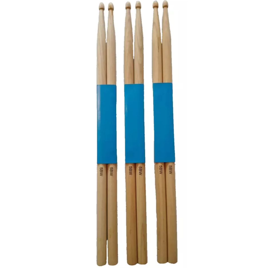 Drum Stick Bundle 5B (3 Pairs) Wood Tip - QTX