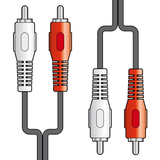 Audio Lead 2 x RCA Plugs to 2 x RCA Plugs Leads 10 m