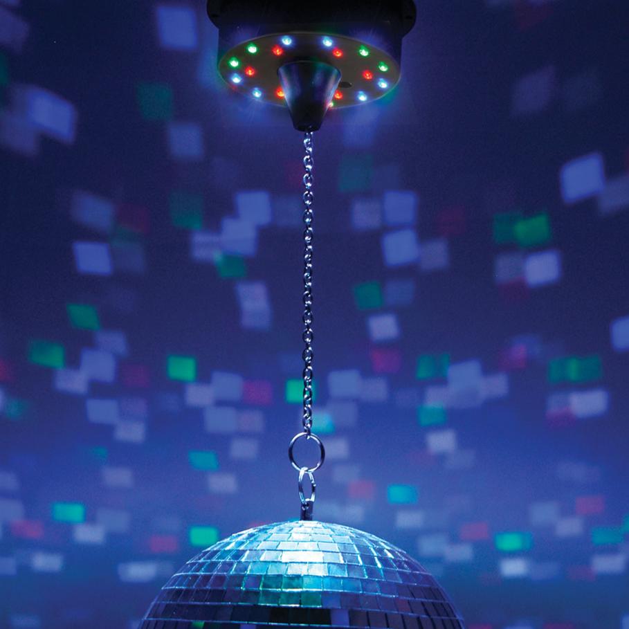 Mirror Ball Motor With LED Lights - Battery Operated Disco & Party Light Effect