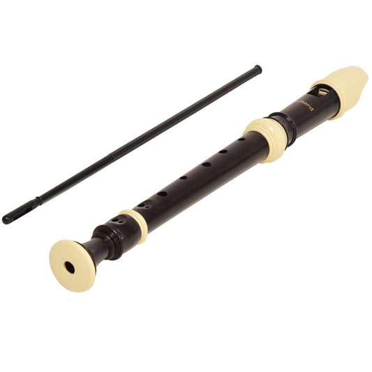 Descant Baroque Recorder Key of C Black & Cream