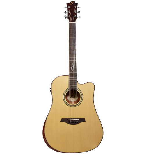 Sevinia Signature Series Solid Spruce & Mahogany Western Electro-Acoustic Guitar SW41C