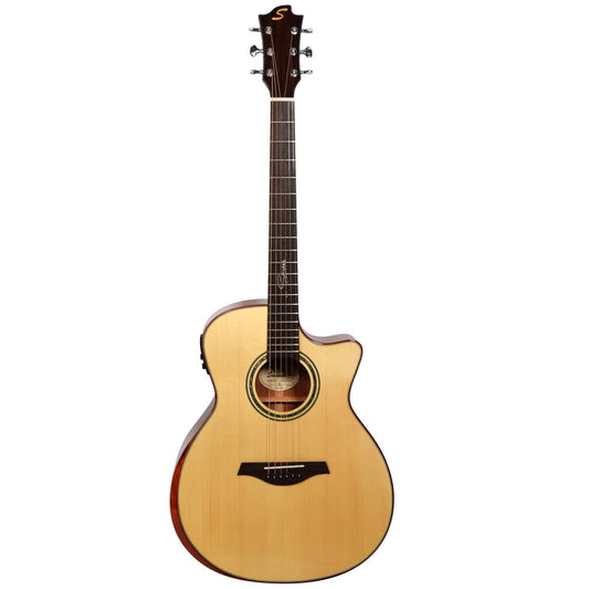 Sevinia Signature Series Solid Spruce & Mahogany Grand Auditorium Electro-Acoustic Guitar SGA41C