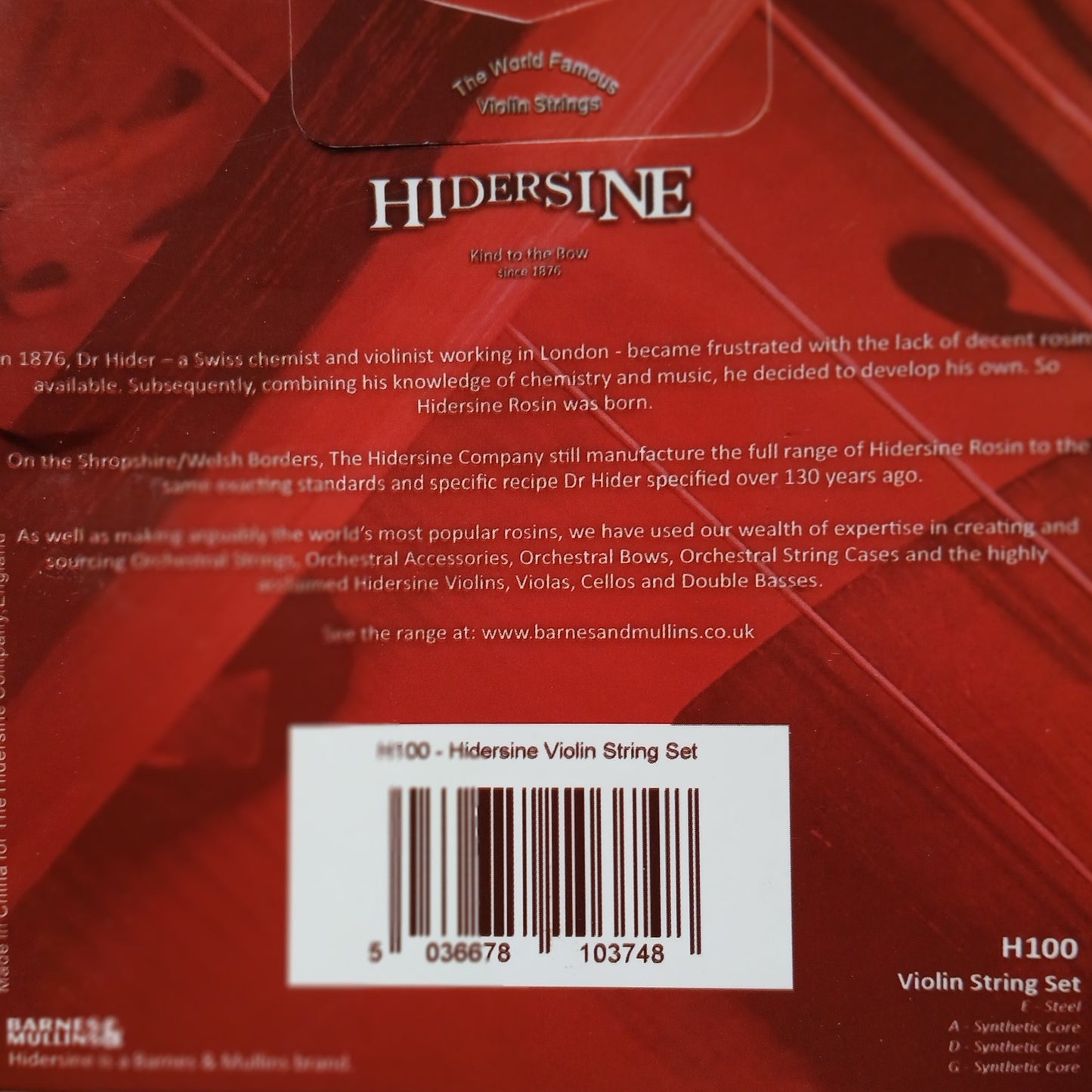 Hidersine Violin String  Replacement Set H100