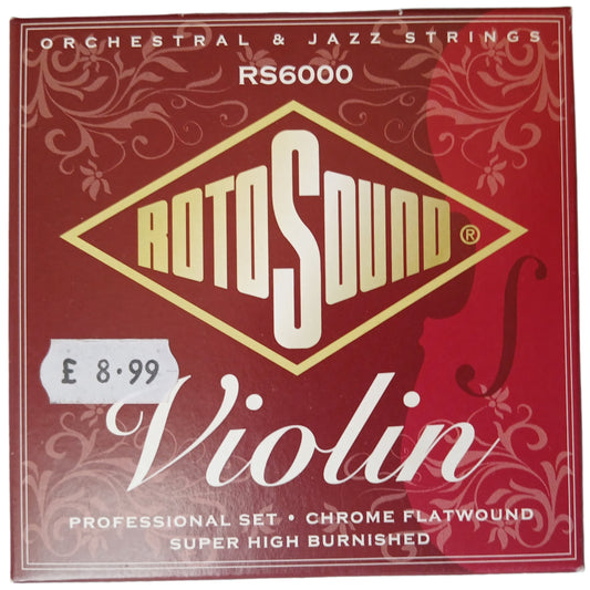 Violin Strings Flatwound Chrome Professional Set - RotoSound RS6000