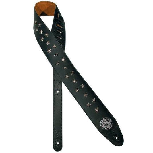 Biker Series Guitar Strap Chrome Stars - Gaucho GST-280-BK