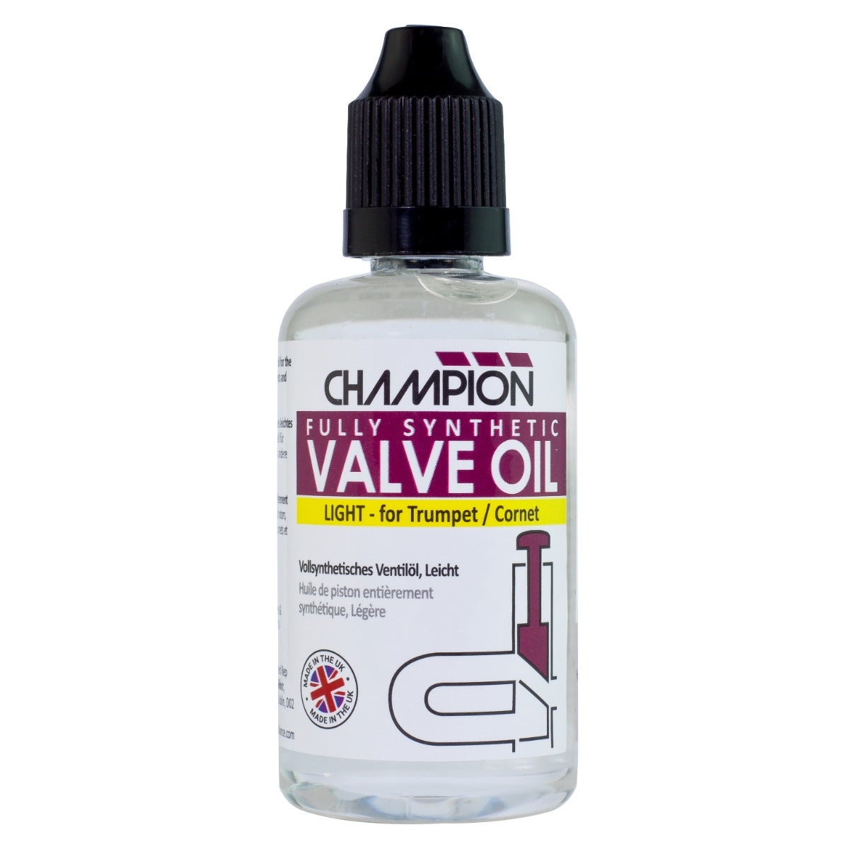 Valve Oil CHAMPION Premium Fully Synthetic Light 50ml Bottle