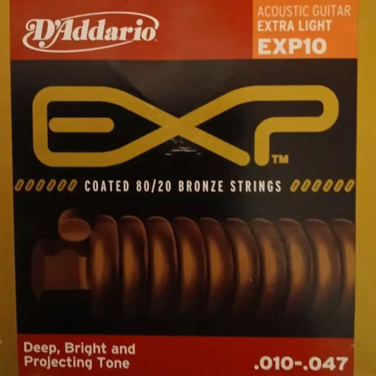 D'Addario Bronze Acoustic Guitar Strings .010-.047 - EXP10