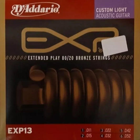 D'Addario Bronze Acoustic Guitar Strings .011-.052 - EXP13